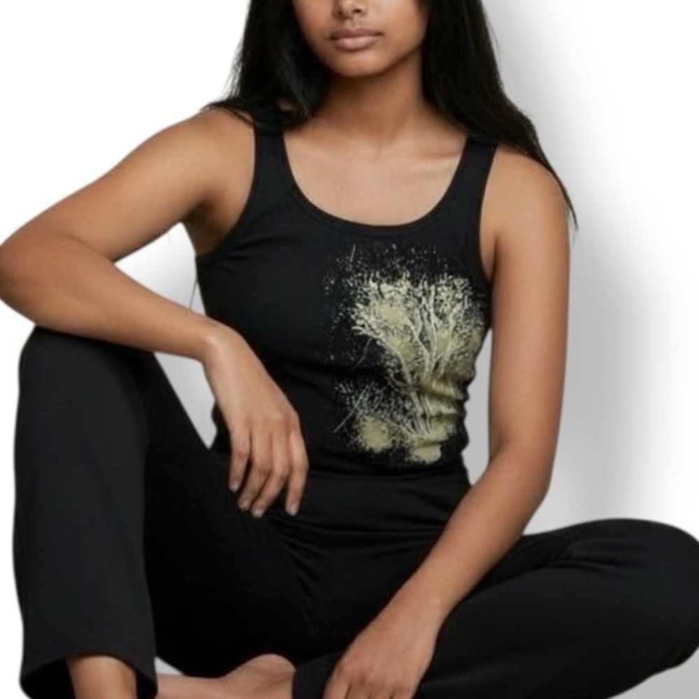 4/$20 Capezio Allegro Black Graphic Tank Top Stretch Women’s Large